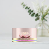 Gold Stripes Ombre Holographic Roos Gold Visitekaartje (Staand voorkant)