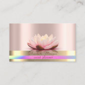 Gold Stripes Ombre Holographic Roos Gold Visitekaartje (Voorkant)
