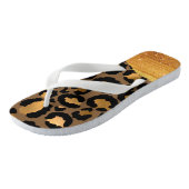 Gold Stripes op Metal Glamor Cheetah Skin Teenslippers (Schuin)