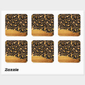 Gold Stripes op Metal Glamor Cheetah Skin Vierkante Sticker (Vel)