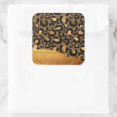 Gold Stripes op Metal Glamor Cheetah Skin Vierkante Sticker (Tas)