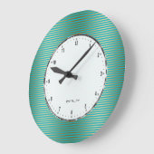 Gold Stripes over Turquoise Background Grote Klok (Hoek)