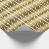 Gold Stripes Pattern - Aangepaste witte achtergron Cadeaupapier (Hoek)