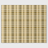 Gold Stripes Pattern - Aangepaste witte achtergron Cadeaupapier (Vlak)
