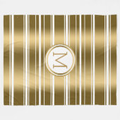 Gold Stripes Pattern - Aangepaste witte achtergron Fleece Deken (Voorkant (Horizontaal))