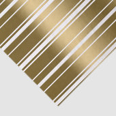 Gold Stripes Pattern - Aangepaste witte achtergron Tissuepapier (Detail)