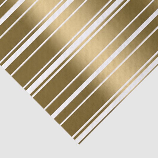 Gold Stripes Pattern - Aangepaste witte achtergron Tissuepapier (Detail)