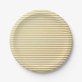 Gold Stripes Pattern-Borden Papieren Bordje (Voorkant)