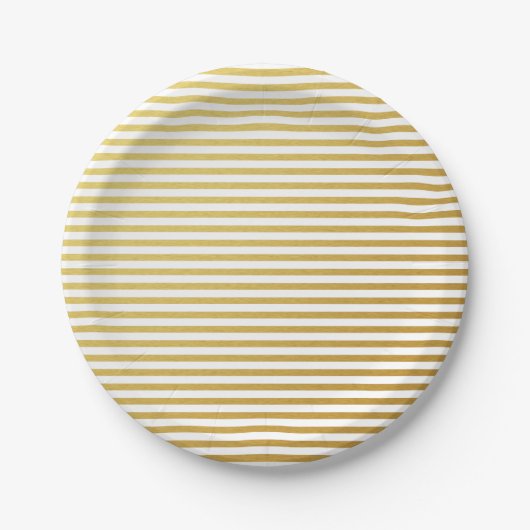 Gold Stripes Pattern-Borden Papieren Bordje (Voorkant)