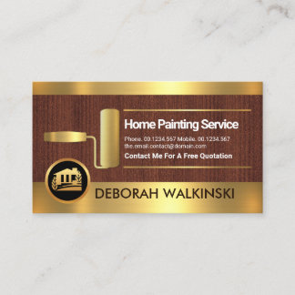 Gold Stripes Roller Paint Home Painter Visitekaartje