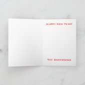 Gold Stripes (rood en wit) Feestdagen Kaart (Binnen)