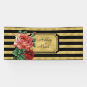 Gold Stripes Roos Flower Banner van JoSunshine (Horizontaal)