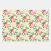 Gold Stripes Roze kerstballen Inpakpapier Vel (Voorkant)