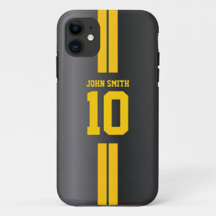 Gold Stripes Soccer Jersey Dark iPhone 5 Hoesje