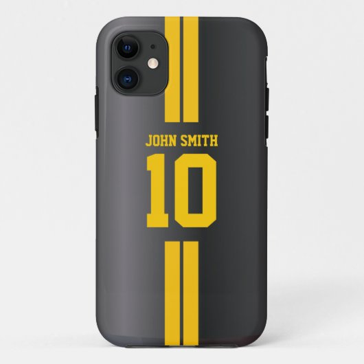 Gold Stripes Soccer Jersey Dark iPhone 5 Hoesje (Achterkant)