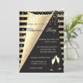 Gold Stripes, Stars Lights Company kerstparty Kaart (Staand voorkant)