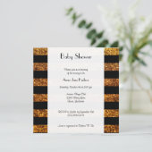 Gold Stripes, striped Pattern, Lines, Baby shower Kaart (Staand voorkant)
