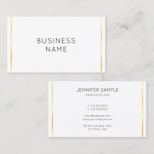Gold Stripes — witte, moderne legant Visitekaartje