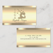 Gold Stripes Yoga Instructor Women Silhouette Visitekaartje (Voorkant / Achterkant)