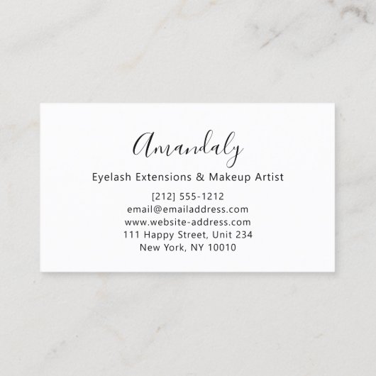 Gold Strokes Beauty Shop Pastel Smoky Marble Visitekaartje (Achterkant)