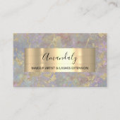 Gold Strokes Beauty Shop Pastel Smoky Marble Visitekaartje (Voorkant)