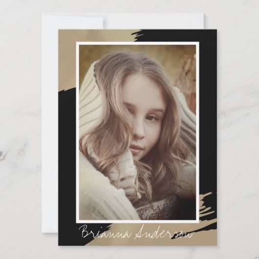 Gold Strokes Black Model Actor 3 Photo Comp Kaart (Voorkant)