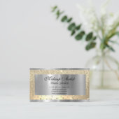 Gold Strokes Marble Beauty Shop Roos Spa Makeup Visitekaartje (Staand voorkant)