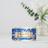 Gold Strokes Royal Blue Beauty Shop Visitekaartje (Staand voorkant)