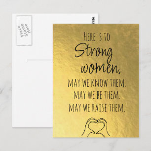 Gold Strong Women Motivatie Briefkaart
