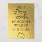 Gold Strong Women Motivatie Briefkaart (Voorkant)