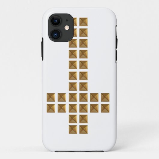 Gold Studted Inverted Cross Case-Mate iPhone Case (Achterkant)