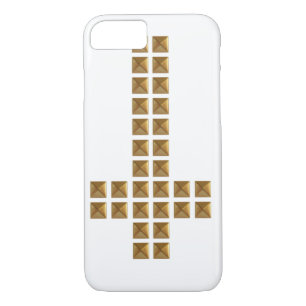 Gold Studted Inverted Cross iPhone 8/7 Hoesje