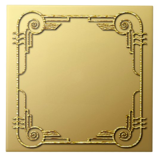 Gold Style Art Deco Design-keramische Tegel Tegeltje (Voorkant)