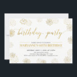 Gold Stylish Modern 50th, 60th Birthday Party Kaart<br><div class="desc">Geniet van uw speciale dag met dit stijlvolle verjaardagsdagsdagsdagsontwerp met een prachtige typografie en achtergrondpatronen in een faux gouden textuur.</div>