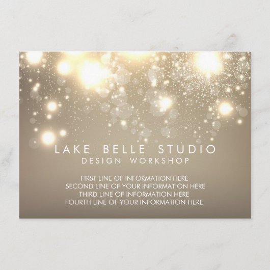 Gold Subtle Glitter Bokeh-informatiekaart Informatiekaartje (Voorkant)