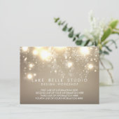 Gold Subtle Glitter Bokeh-informatiekaart Informatiekaartje (Staand voorkant)