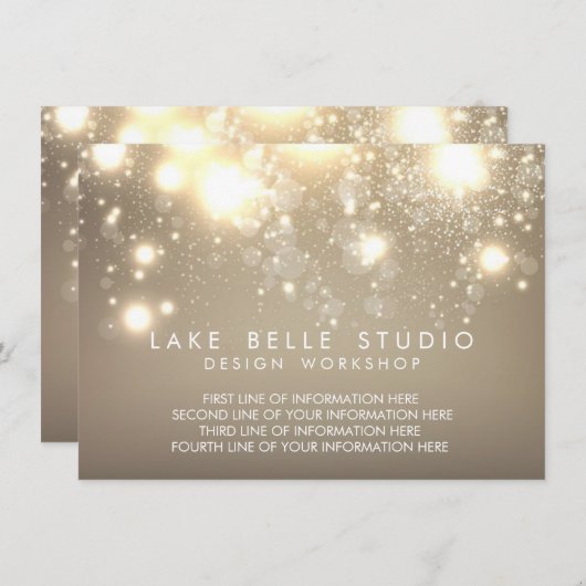 Gold Subtle Glitter Bokeh-informatiekaart Informatiekaartje (Voorkant / Achterkant)
