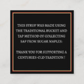 Gold Sugar Maple Visitekaartje Red en Black (Achterkant)