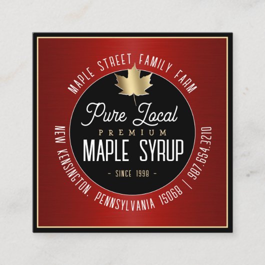 Gold Sugar Maple Visitekaartje Red en Black (Voorkant)