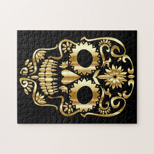 Gold Sugar Skull Puzzle Legpuzzel (Horizontaal)