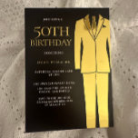 Gold Suit Stropdas Black Mannen 50th Birthday Part Folie Uitnodiging<br><div class="desc">Gold Suit Stropdas Black Mannen 50e verjaardag Echte Folie Uitnodiging Bekijk andere uitnodigingen in onze niche en nestwinkel</div>