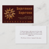 Gold Sun Coffee Drink Punch / Loyalty Card (Voorkant / Achterkant)