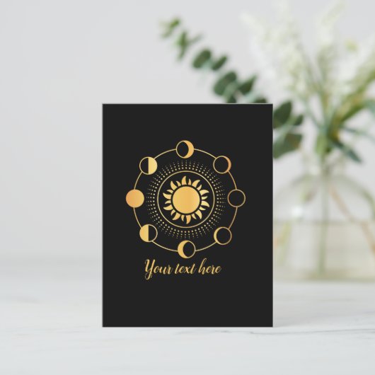 Gold Sun- en Moon-fasen  Briefkaart (Staand voorkant)