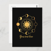 Gold Sun- en Moon-fasen  Briefkaart (Voorkant / Achterkant)
