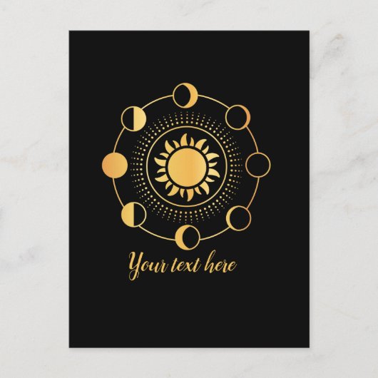 Gold Sun- en Moon-fasen  Briefkaart (Voorkant)