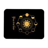 Gold Sun- en Moon-fasen  Magneet (Horizontaal)