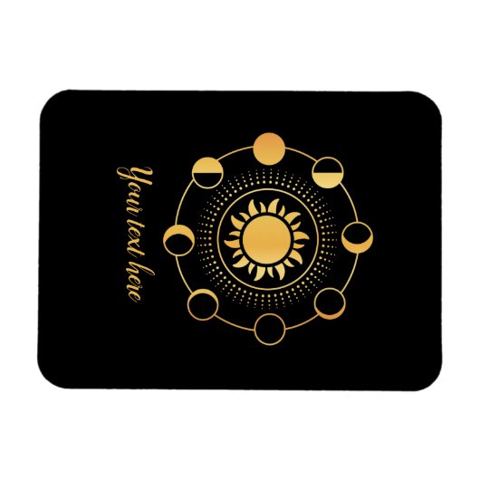 Gold Sun- en Moon-fasen  Magneet (Horizontaal)