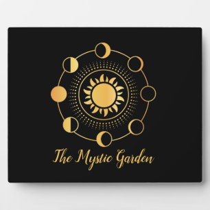 Gold Sun en Moon Phases Business Fotoplaat