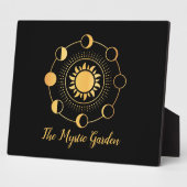 Gold Sun en Moon Phases Business Fotoplaat (Zijkant)