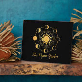Gold Sun en Moon Phases Business Fotoplaat (Zijkant)